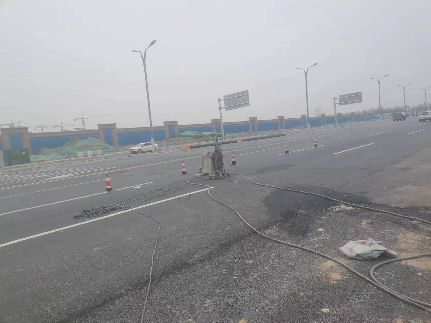 毛嘴镇马路注浆